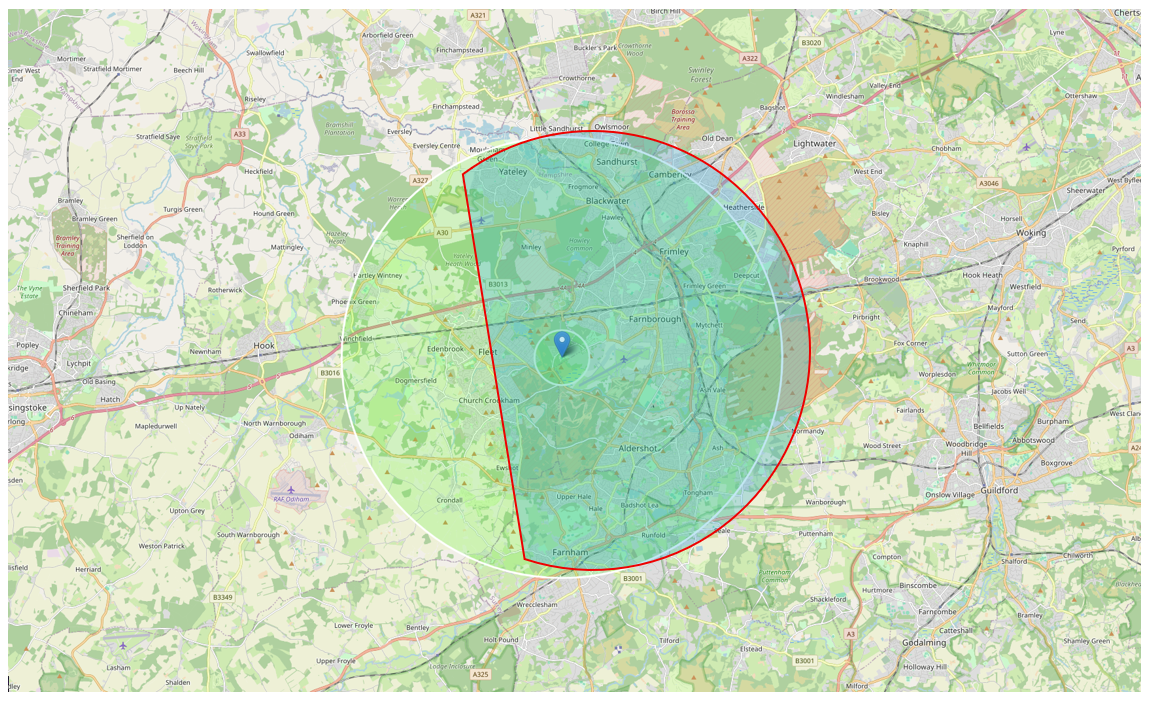 farnborough bus map
